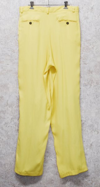 画像5: 90’S~ デッドストック USA製【JAMES LORD】ジェームズ・ロード【黄色】レーヨン ２タック【パンツ】【W34】  (5)