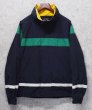 画像1: 90's【ビンテージ】【nautica】【ノーティカ】【紺×緑ｘ白】ジップアップブルゾン【サイズＸＬ】  (1)