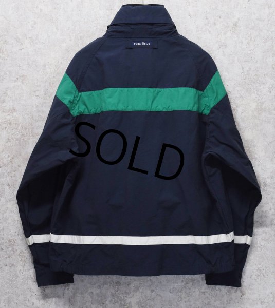画像3: 90's【ビンテージ】【nautica】【ノーティカ】【紺×緑ｘ白】ジップアップブルゾン【サイズＸＬ】  (3)