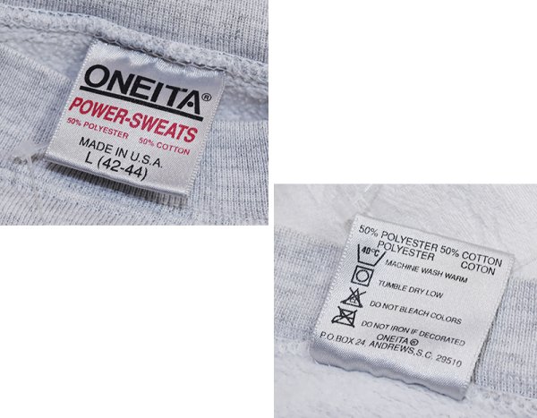 画像2: ~90's【ビンテージ】USA製【ONEITA】【オニータ】【国旗プリント】グレー【スウェット】【サイズL】  (2)
