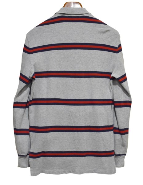画像3: ビンテージ【ラルフローレン】 【POLO ralph lauren】【グレーｘ赤ｘ紺】【ボーダー】長袖【ロングスリーブシャツ】【ポロシャツ】 【サイズS】   (3)