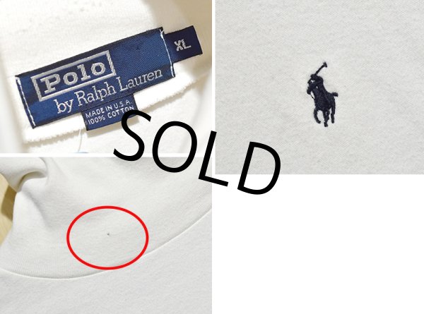 画像2: USA製【ラルフローレン】POLO RALPH LAUREN ビンテージ【白】【タートルネックロンT】【サイズXL】  (2)
