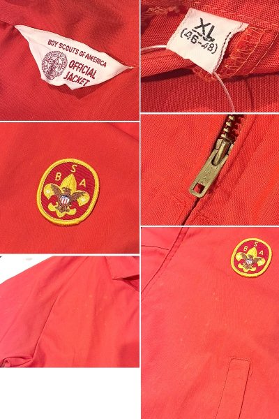 画像2: 〜70’ｓ【ビンテージ】ボーイスカウト【BOY SCOUT OF AMERICA】【赤】【スウィングトップ】【ジップアップブルゾン】【サイズXL】  (2)