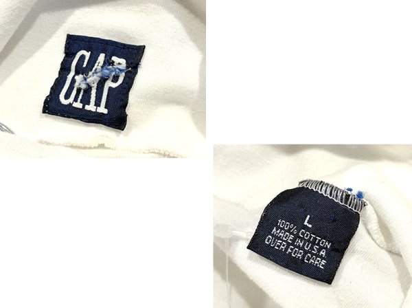 画像2: 90's ビンテージ USA製【GAP】オールドギャップ【白】無地【タートルネックロンT】【サイズL】  (2)
