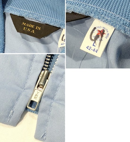 画像2: ビンテージ ∼90’ｓ USA製 水色【ダービージャケット】カップショルダージャケット【サイズL】  (2)