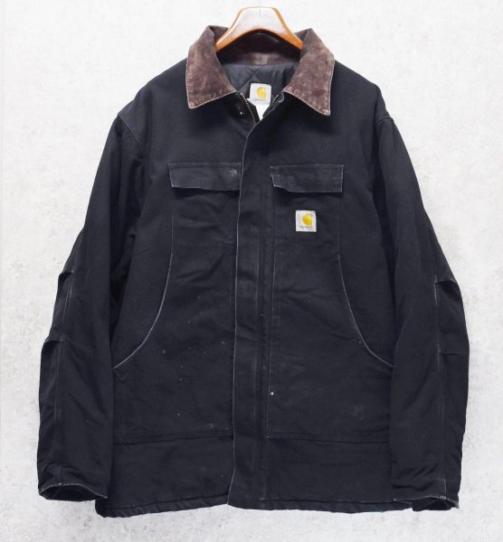画像1: ビンテージ【carhartt】【カーハート】【黒】トラディショナルコート【ブランケット裏地付き】【ダック地】【ワークジャケット】【XＬ程度】  (1)