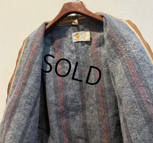 画像4:  USA製 ビンテージ【carhartt】【カーハート】デトロイトジャケット【ダック地】裏地ブランケット【US44】  (4)