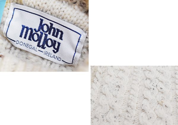 画像2: 【アイルランド製】ビンテージ【John Molloy】ジョン モロイ ネップ入り【タートルネック】【フィッシャーマンセーター】【サイズS程度】   (2)