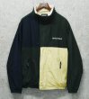 画像1: 90's【ビンテージ】【nautica】【ノーティカ】【緑ｘ紺ｘ白 切替】ｘ【生成り】リバーシブル  コットン ジップアップブルゾン【サイズL程度】  (1)