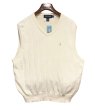 画像1: 程度良好!! 90's USA製 POLO GOLF ポロゴルフ【ビンテージ】【ラルフローレン】【白】ハリヌキ【コットンニットベスト】胸ロゴ入り【サイズXＬ】  (1)
