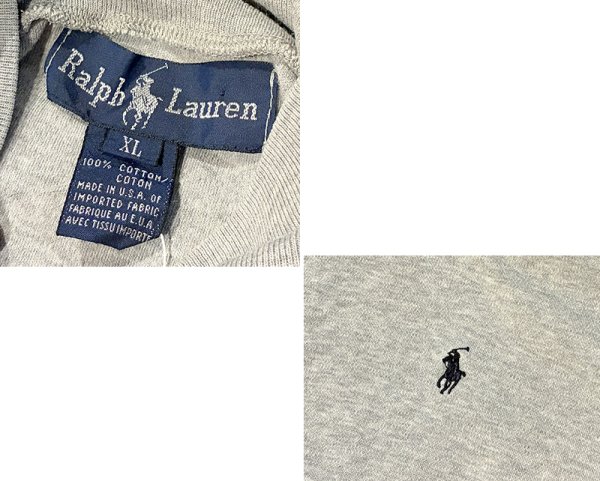 画像2: 90s~ USA製【ラルフローレン】POLO RALPH LAUREN ビンテージ【グレー】【タートルネックロンT】【サイズXL】  (2)