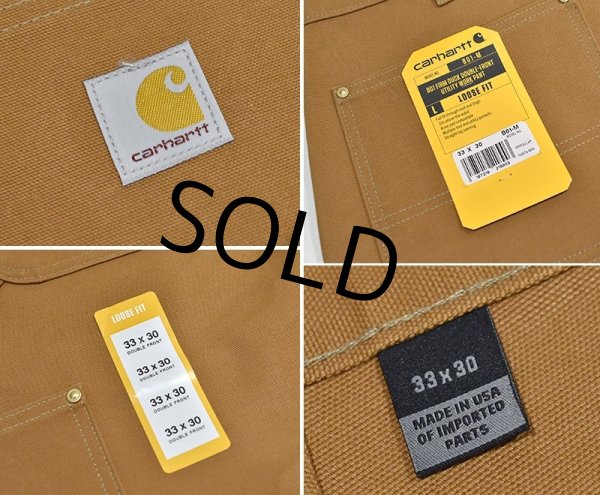 画像2: 未使用 デッドストック 【USA製】【カーハート】【carhartt】ダックカラー ルーズフィット【ダブルニー】ワークパンツ【ペインターパンツ】【33ｘ30】  (2)