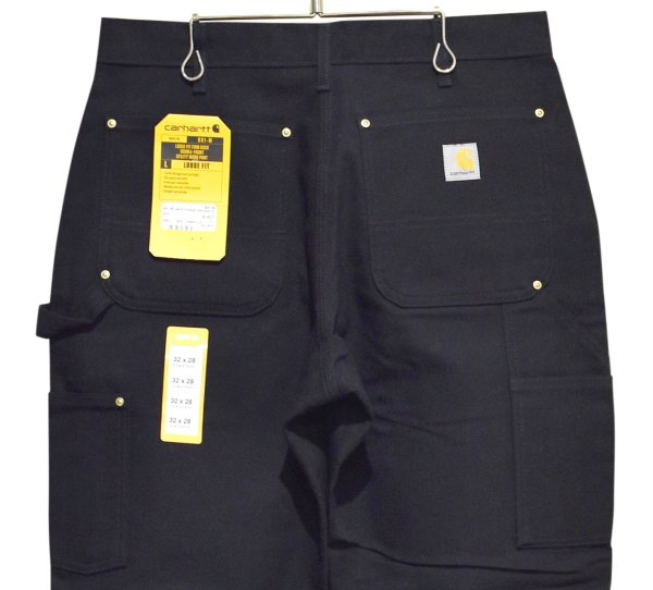 画像5: デッドストック 【USA製】【未使用】【カーハート】【carhartt】黒【コットン】ダブルニー ワークパンツ【ペインターパンツ】【32ｘ28】  (5)