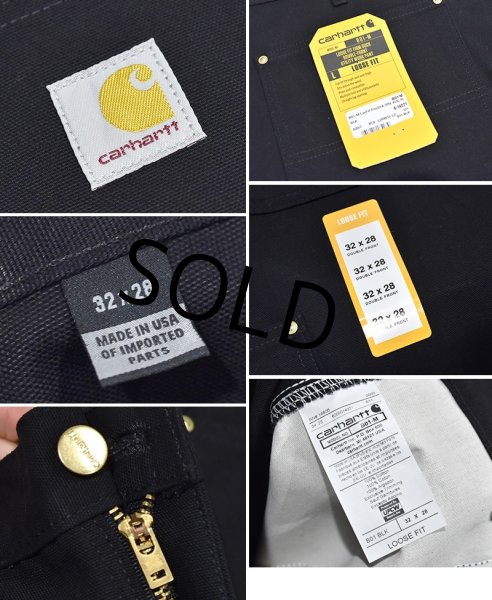 画像2: デッドストック 【USA製】【未使用】【カーハート】【carhartt】黒【コットン】ダブルニー ワークパンツ【ペインターパンツ】【32ｘ28】  (2)