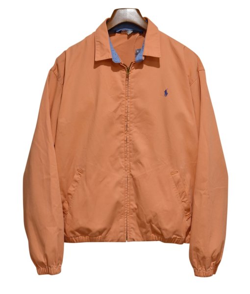 画像1: 90's USA製 ビンテージ【ラルフローレン】【RALPH LAUREN】【サーモンオレンジ】【スウィングトップ】【ジップアップブルゾン】【サイズＬ】  (1)