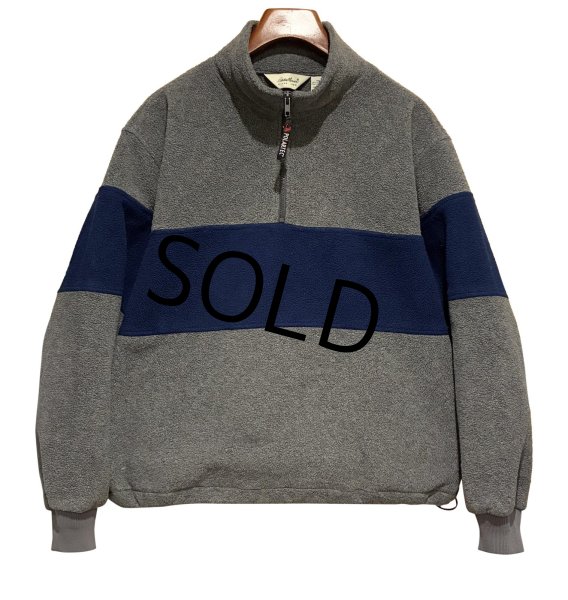 画像1: 90's【ビンテージ】Eddie Bauer【エディーバウアー】【グレー×青ライン】ハーフジップフリース【フリースジャケット】ポーラテック【サイズL】  (1)