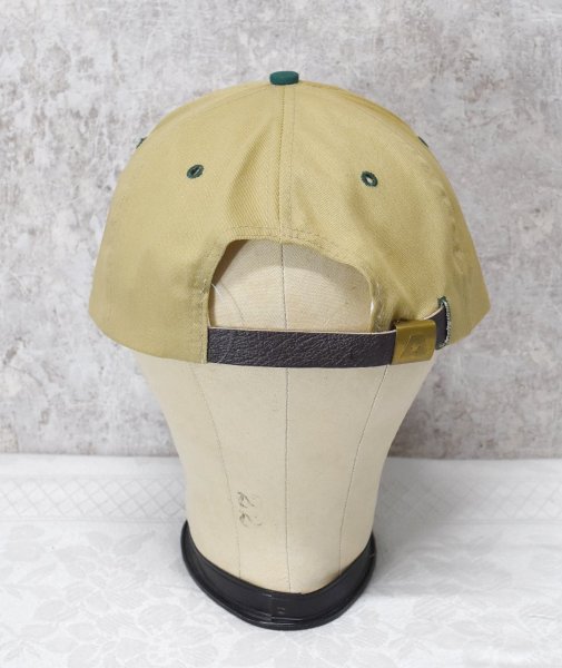 画像5: ほぼ未使用!! 90's~【USA製】【BYATEXAS】【ビンテージ】【Bay Hill】刺繍【ベージュ×ツバ緑】傘【BBキャップ】【ベースボールキャップ】サイズフリー  (5)
