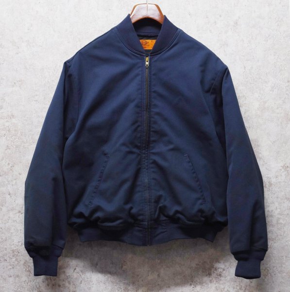 画像1: 80's【USA製】【ビンテージ】【ディッキーズ】【Dickies】【紺地】【中綿入り】【ワークジャケット】ワークブルゾン【サイズXL-R】  (1)