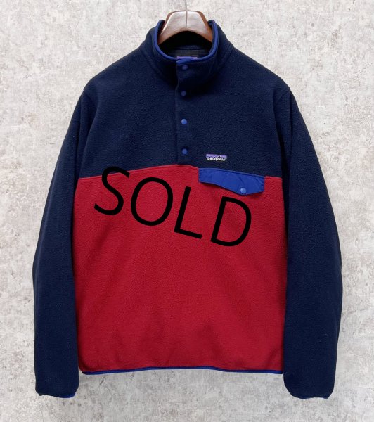画像1: ビンテージ【パタゴニア】patagonia【紺×赤】切替 【シンチラ】スナップT 【フリース プルオーバー】【サイズS】  (1)