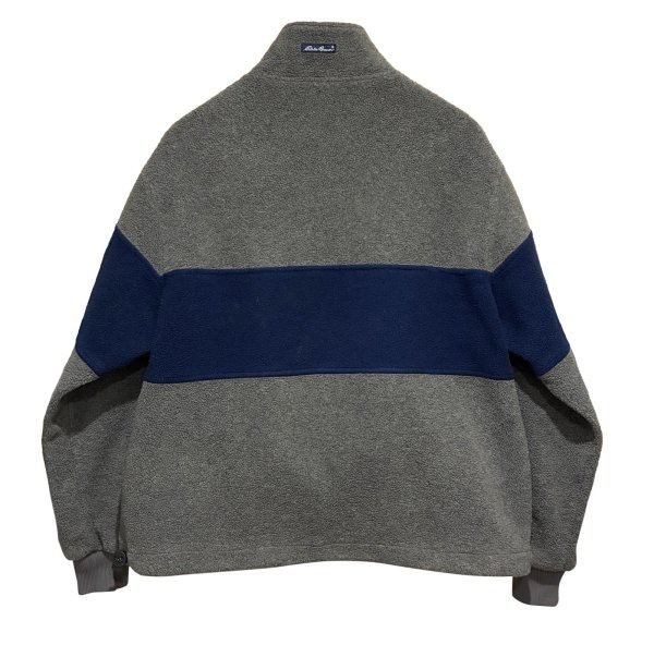 画像3: 90's【ビンテージ】Eddie Bauer【エディーバウアー】【グレー×青ライン】ハーフジップフリース【フリースジャケット】ポーラテック【サイズL】  (3)