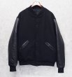 画像3: 90’ｓ~【USA製】【HEAVY DUTY】ビンテージ【鷲】ワシ バックプリント【メルトンｘレザー】【黒】【スタジャン】【サイズXL】  (3)