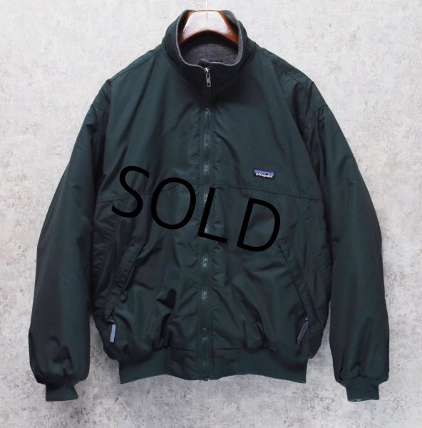 画像1: 90's USA製【パタゴニア】patagonia ナイロン【シェルドシンチラジャケット 】【緑×裏地グレー】【裏フリースブルゾン】【サイズM】  (1)