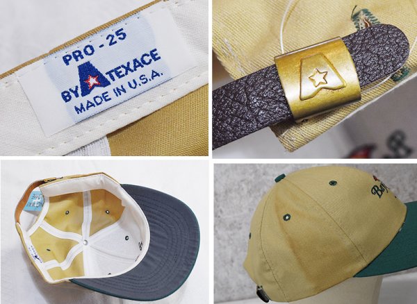 画像2: ほぼ未使用!! 90's~【USA製】【BYATEXAS】【ビンテージ】【Bay Hill】刺繍【ベージュ×ツバ緑】傘【BBキャップ】【ベースボールキャップ】サイズフリー  (2)