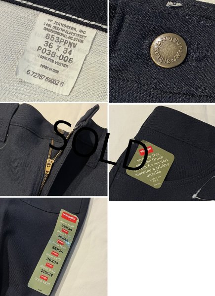 画像2: デッドストック 90's【USA製】【ビンテージ】【Wrangler】【ラングラー】紺地 ブーツカット【ランチャードレスパンツ】【スラックス】ブーツカット【フレアパンツ】【36ｘ34】  (2)