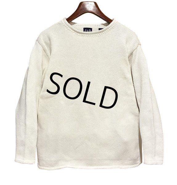 画像1: 90's【ビンテージ】【オールドギャップ】【GAP】【白】無地【コットンセーター】レディースS【W-S】  (1)