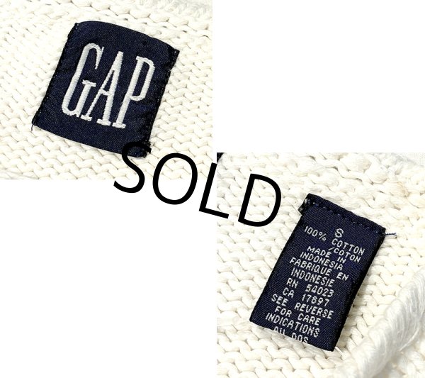 画像2: 90's【ビンテージ】【オールドギャップ】【GAP】【白】無地【コットンセーター】レディースS【W-S】  (2)