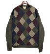 画像1: 90's USA製【St. John's Bay】【セントジョーンズベイ】緑 アーガイル柄【コットンセーター】【サイズL-TALL】  (1)
