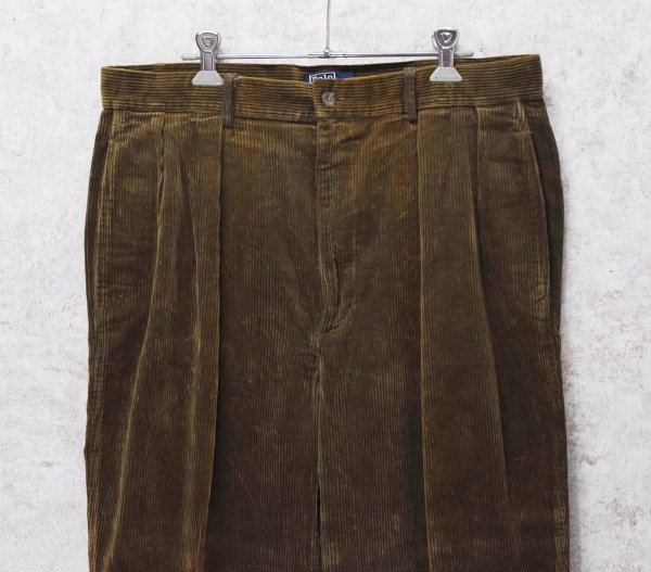 画像1: 程度良好 90's【USA製】ビンテージ【ラルフローレン】POLO RALPH LAUREN【クラシックゴルフパンツ】【ブラウン】【コーデュロイパンツ】【W33】  (1)