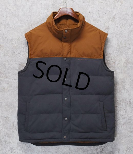 画像1:  ビンテージ【パタゴニア】【PATAGONIA】グレー×ブラウン【切替】【ベスト】ダウンベスト【サイズL】  (1)