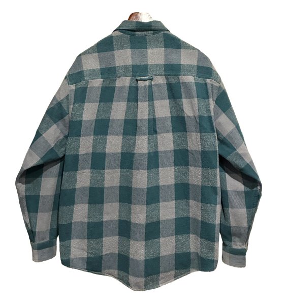 画像3: 90’ｓ〜【ビンテージ】Eddie Bauer【エディーバウアー】【緑ｘグレー】チェック柄【ネルシャツ】【サイズL】  (3)