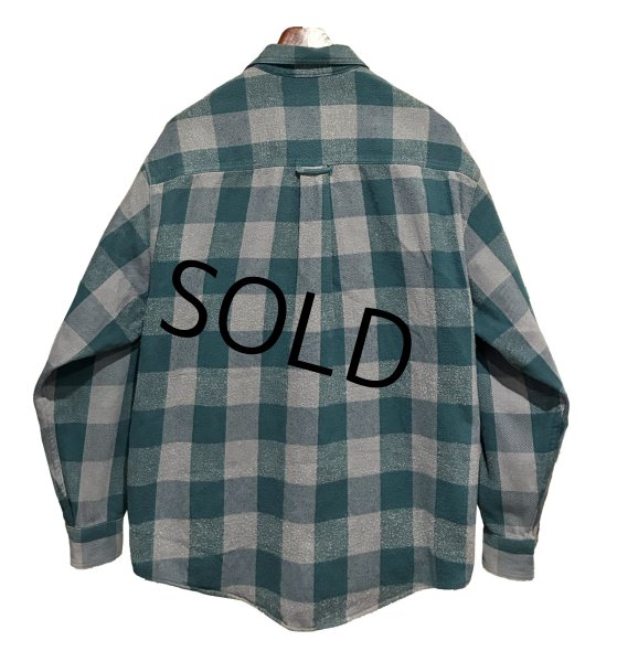 画像3: 90’ｓ〜【ビンテージ】Eddie Bauer【エディーバウアー】【緑ｘグレー】チェック柄【ネルシャツ】【サイズL】  (3)