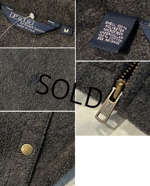 画像2: 90's USA製【ラルフローレン】【POLO RALPH LAUREN】ビンテージ【チャコール】【フリースジップアップジャケット】ブルゾン【スウィングトップ】【サイズM】  (2)