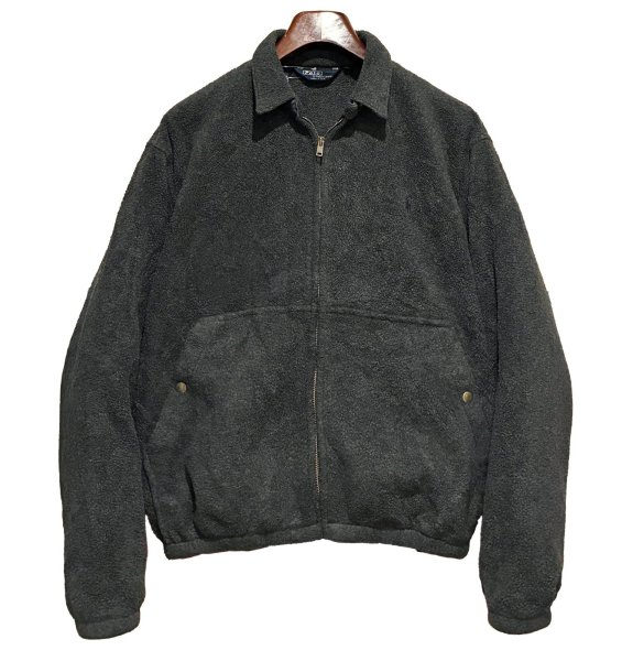 画像1: 90's USA製【ラルフローレン】【POLO RALPH LAUREN】ビンテージ【チャコール】【フリースジップアップジャケット】ブルゾン【スウィングトップ】【サイズM】  (1)