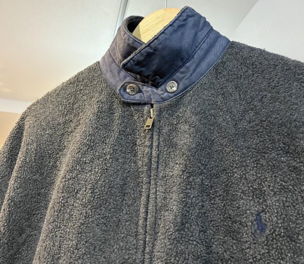 画像4: 90's USA製【ラルフローレン】【POLO RALPH LAUREN】ビンテージ【チャコール】【フリースジップアップジャケット】ブルゾン【スウィングトップ】【サイズM】  (4)