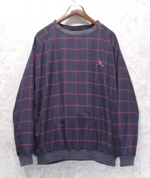 画像1: ビンテージ【ラルフローレン】【RALPH LAUREN】【黒×赤】チェック【プルオーバー】裏地フリース【サイズL】  (1)