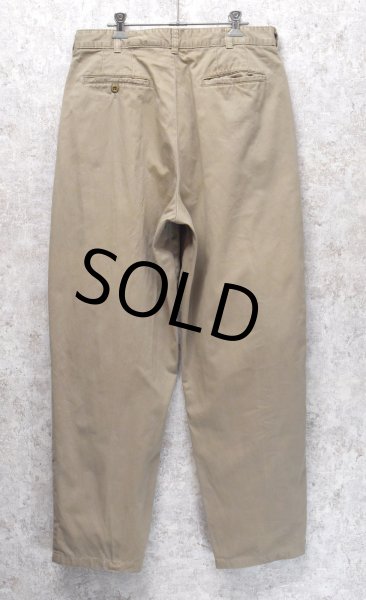画像4: 90s~【USA製】ビンテージ【J.Crew】ジェイクルー【ベージュ】2タック【コットンパンツ】チノパン テーパードシルエット【w34】  (4)