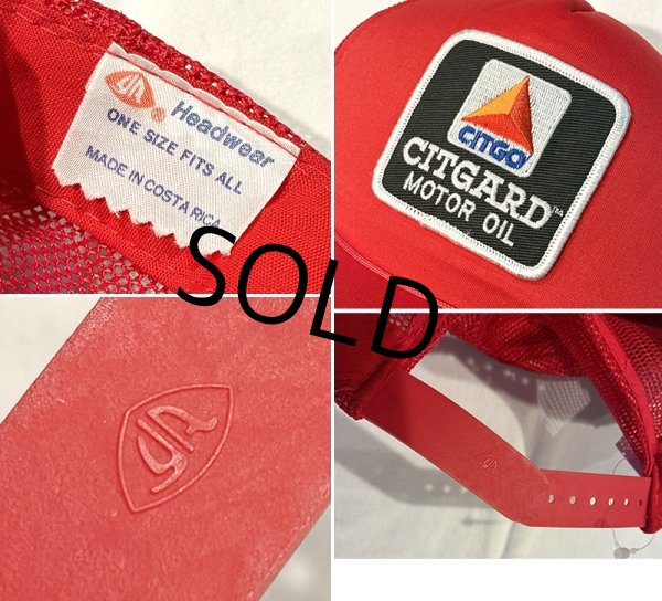 画像2: 【ビンテージ】Headwear【CIT GARD MOTOR OIL】CITGO シットゴー シットガードモーターオイル【赤】【メッシュキャップ】【トラッカーキャップ】【キャップ】サイズフリー  (2)
