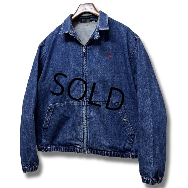 画像4: 80's USA製 ビンテージ【ラルフローレン】【RALPH LAUREN】【デニム】コットン【スウィングトップ】【ジップアップブルゾン】【サイズＬ】  (4)
