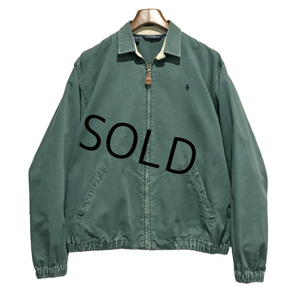 画像1: 90's USA製 ビンテージ【ラルフローレン】【RALPH LAUREN】【緑】コットン【スウィングトップ】【ジップアップブルゾン】【サイズM】  (1)