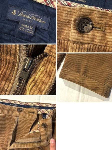 画像2: ビンテージ【ブルックスブラザーズ】brooksbrothers【キャメル】２タック【コーデュロイパンツ】コーデュロイスラックス【34X32】  (2)