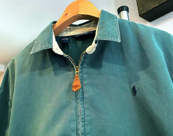 画像5: 90's USA製 ビンテージ【ラルフローレン】【RALPH LAUREN】【緑】コットン【スウィングトップ】【ジップアップブルゾン】【サイズM】  (5)