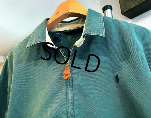 画像5: 90's USA製 ビンテージ【ラルフローレン】【RALPH LAUREN】【緑】コットン【スウィングトップ】【ジップアップブルゾン】【サイズM】  (5)