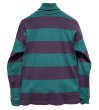 画像3: 〜90's【USA製】ビンテージ【L.L.Bean】LLビーン【緑ｘ紫】ボーダー【タートルネック】ロンT【レディース古着】【レディースＳ】  (3)