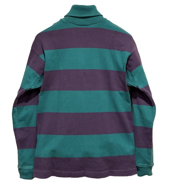 画像3: 〜90's【USA製】ビンテージ【L.L.Bean】LLビーン【緑ｘ紫】ボーダー【タートルネック】ロンT【レディース古着】【レディースＳ】  (3)