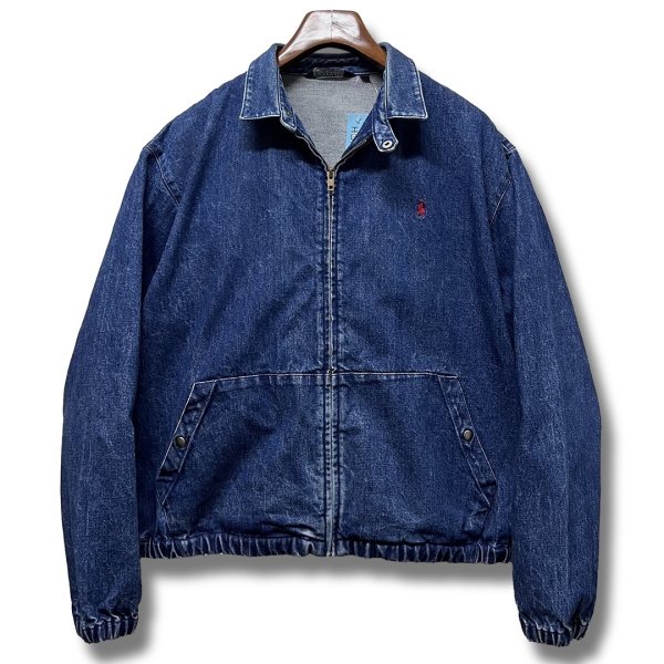 画像1: 80's USA製 ビンテージ【ラルフローレン】【RALPH LAUREN】【デニム】コットン【スウィングトップ】【ジップアップブルゾン】【サイズＬ】  (1)