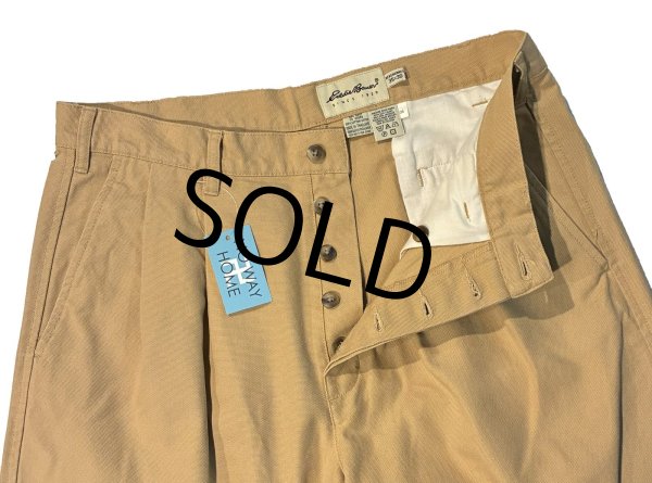 画像3: 90's ビンテージ【Eddie Bauer】【エディーバウアー】【ライトブラウン】２タック【コットンパンツ】【35ｘ30】  (3)